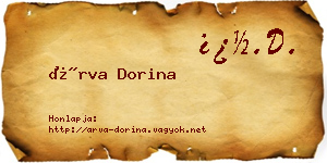 Árva Dorina névjegykártya
