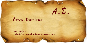 Árva Dorina névjegykártya