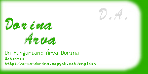 dorina arva business card