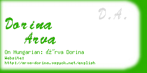 dorina arva business card